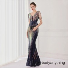 Luxury Evening Dress Long Women Elegant V Neck Formal Party Maxi Dress Prom Gown