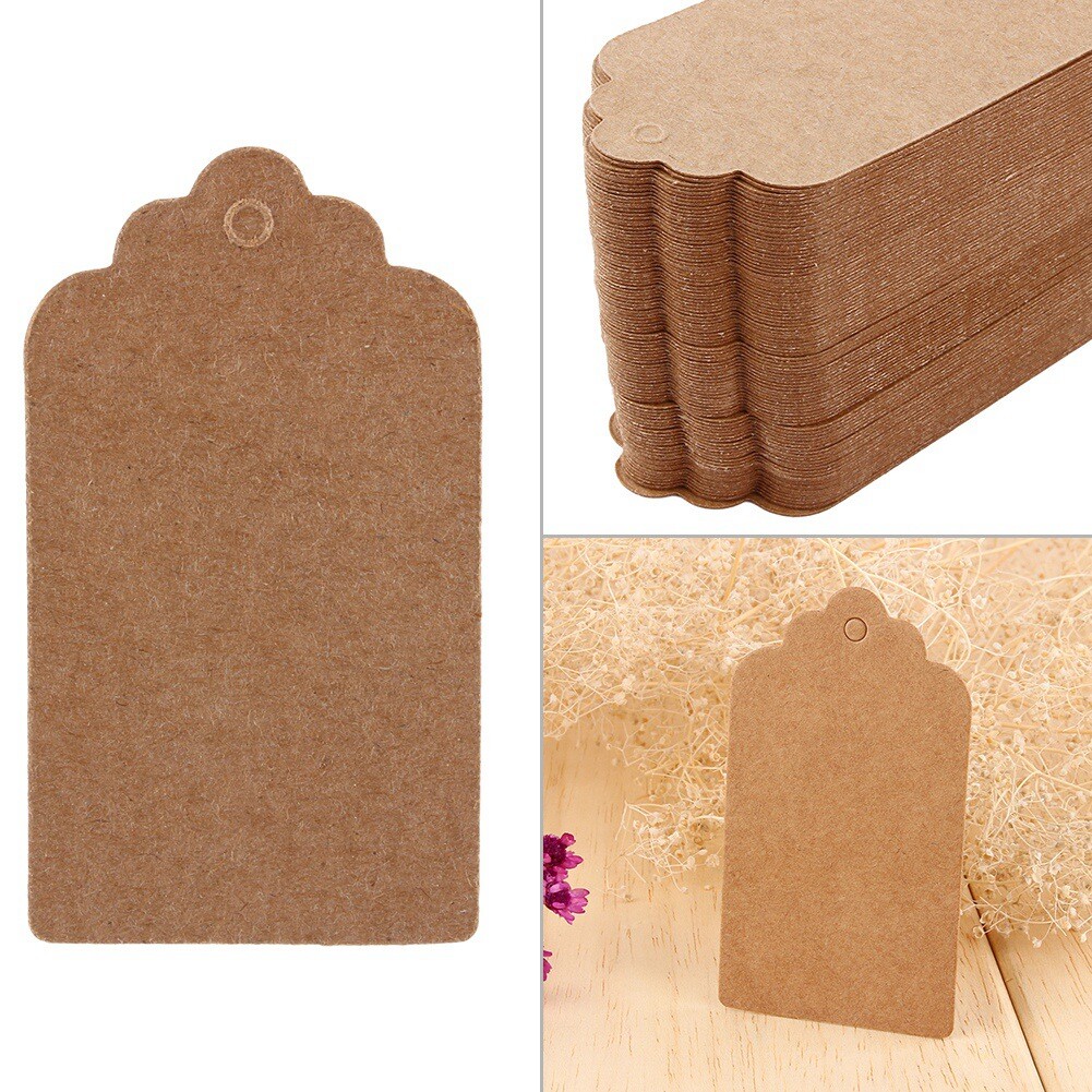 Jarchii Kraft Paper Tags 100 PCS Multifunctional Blank Kraft Paper Hang