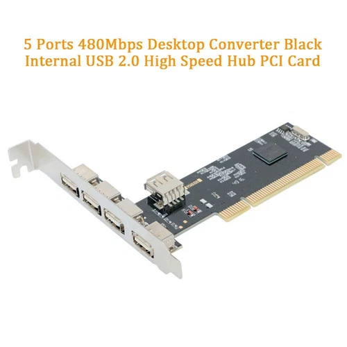 New 4 Ports PCI-E to USB 2.0 HUB PCI Express Expansion Card Adapter Converter