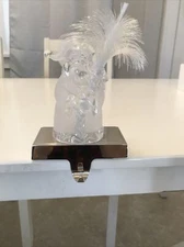 Santa Claus Glass Stocking Holder Hanger Christmas Xmas Holiday Gifts Decor