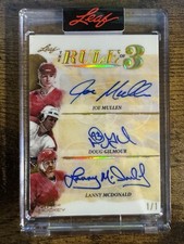 2022 Leaf Art of Hockey The Rule of 3 Triple Auto #R3-16 Calgary /1 