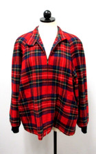 Pendleton Knockabouts 100 Wool Jacket Full Zip Lined Red Plaid Women's Large
