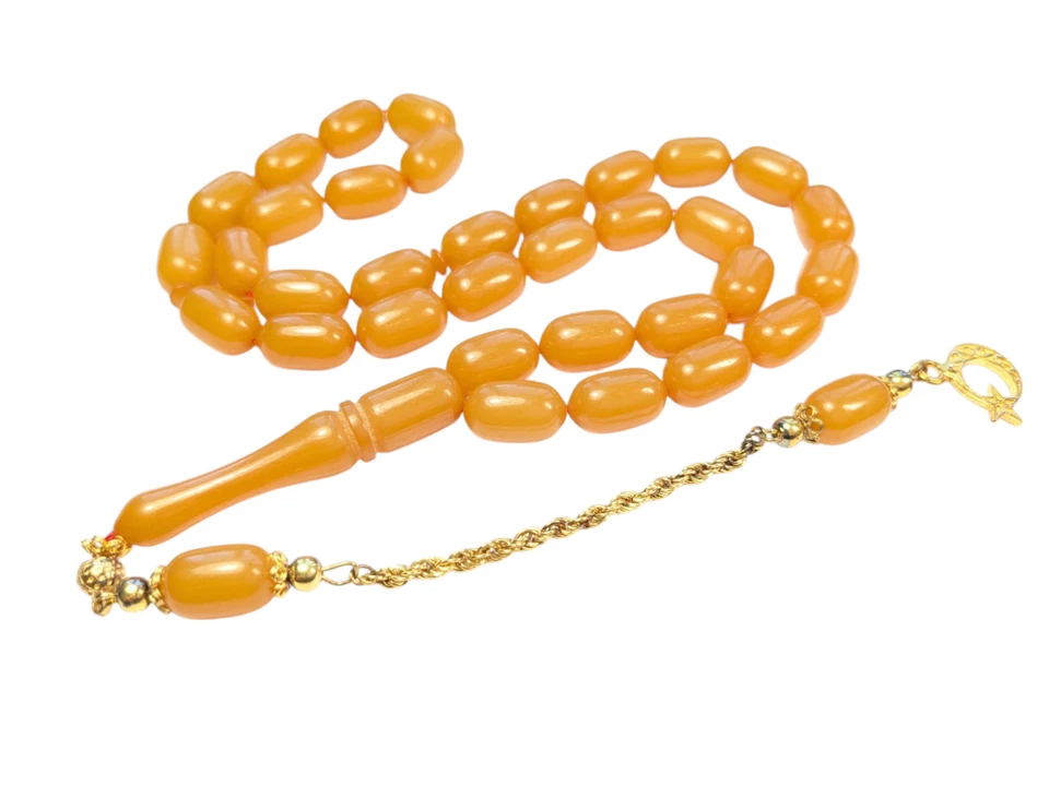 Vergoldete 925 Silber Quaste verziert Türkische Gebetsperlen, SIKMA Tesbih 635 - Bild 4 von 4