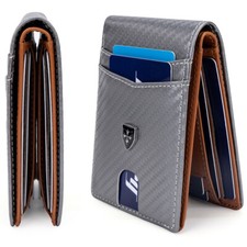 Men RFID Blocking Wallet Slim Card Holder Leather Bifold Minimalist Front Pocket