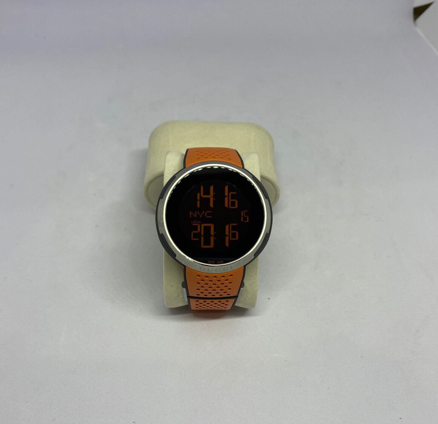 Gucci i-Gucci Ref.114.1 Steel Digital 49MM Watch Orange Read!!! | eBay