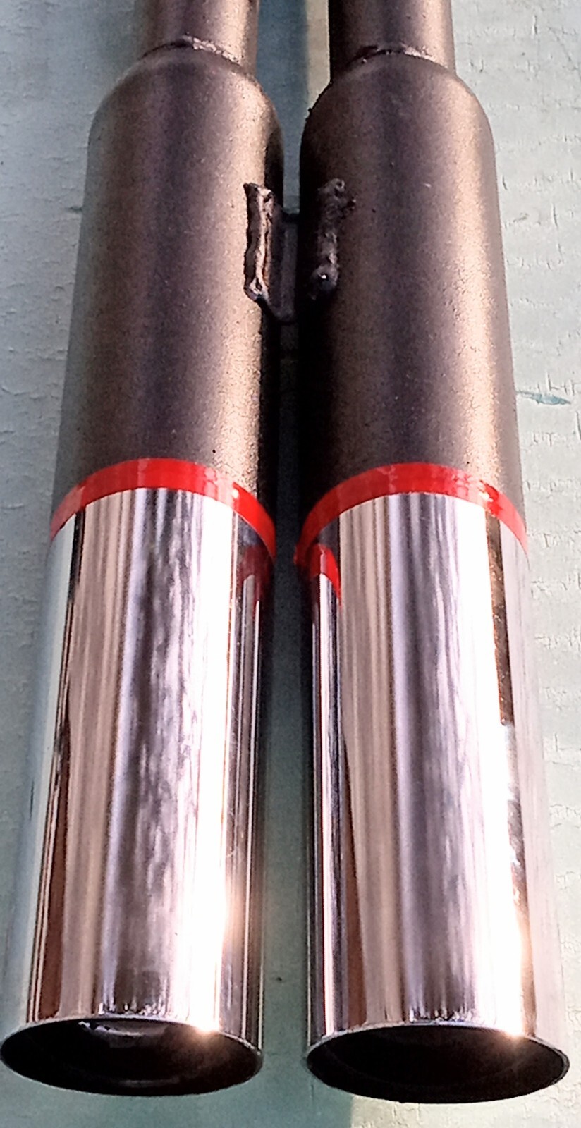 Ferrari 330 GT Rear Tailpipe Silencers_ANSA_Pair_LT_RT_95200032/S_95200032/D_NEW