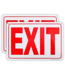 2-Pack Exit Sign 10"x 7" .04" Aluminum Reflective Sign Rust Free Aluminum-UV ...