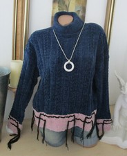 Neu Kuschelweiche Pullover Strick Pulli Blau-...