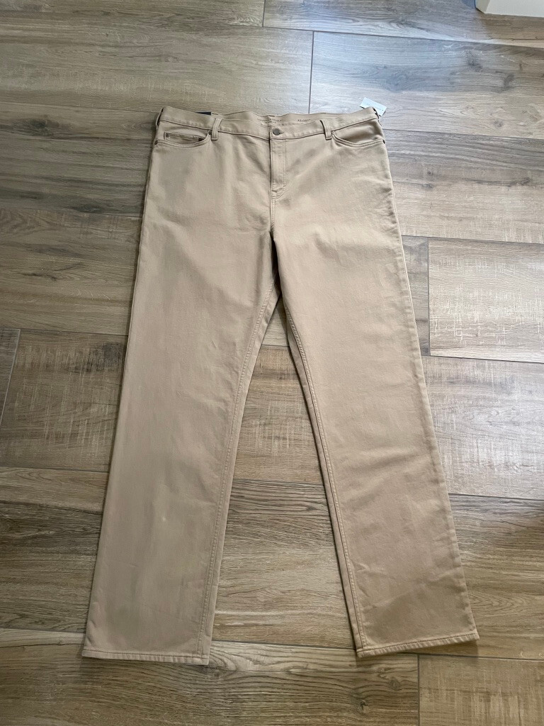 Banana Republic Traveller Pants Mens 42x36 Tan Khaki Slim Fit Jean Stretch Pants