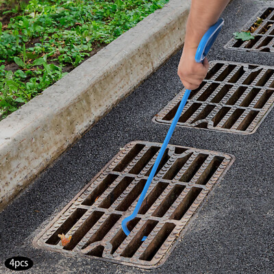 4-Pcs Versatile Cover Hook Tool Lifting Hook Manhole Tool Hook 200kg/440.92lbs