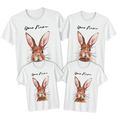 Personalisiertes T-Shirt Familie Hase Frohe Ostern Tee Party passendes Outfit #ED