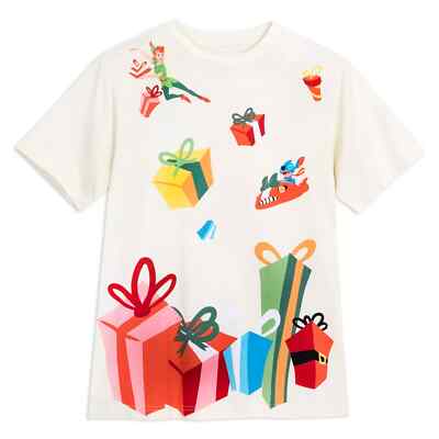 Disney Parks Classic Christmas Shirt XXL 2XL Stitch Genie Peter Pan Mickey