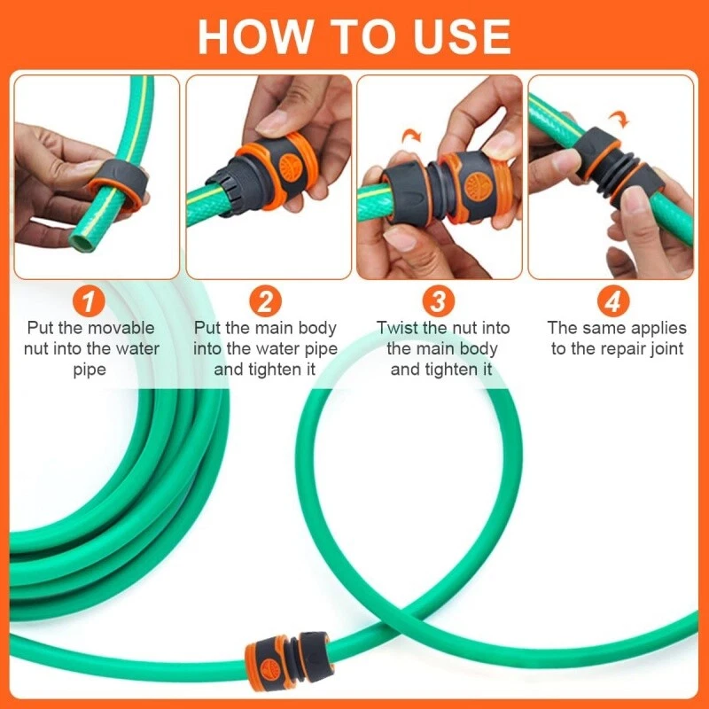 Tubo da giardino in plastica sistema a innesto raccordo per tubo flessibile per Gardena 3/4,1/2 pollici - Immagine 4 di 4