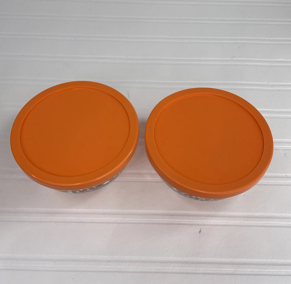 Juego de 2 cuencos con patas texturizadas con guijarros de vidrio transparente Crisa / Libbey de colección Foto 2 de 4