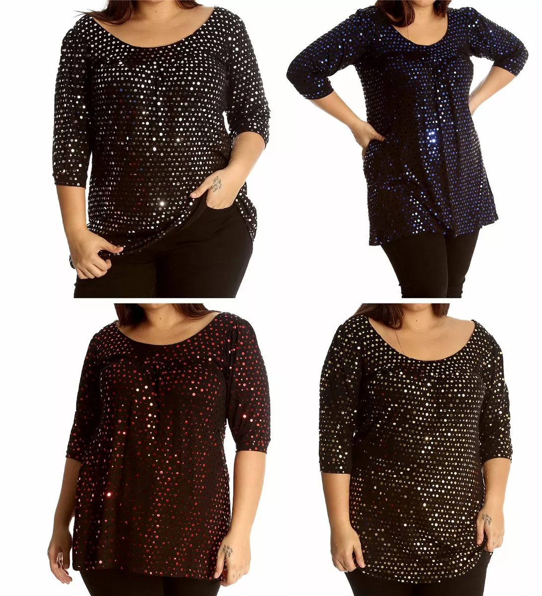 Antthony Sequin-Accented Knit Long-Sleeve Tunic - 20619889