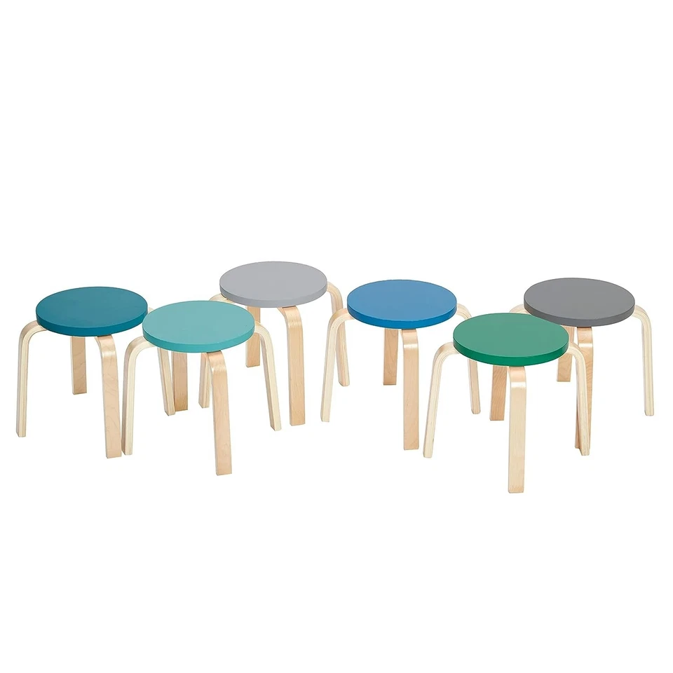 Stackable Stools - Durable Classroom Furniture - 6-Piece, 13.5"d x 13.5"w x 12 - Image 3 of 4