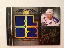 2009-2010 Upper Deck Black Brian Leetch Auto & Quad Patch #20/25 N.Y. Rangers