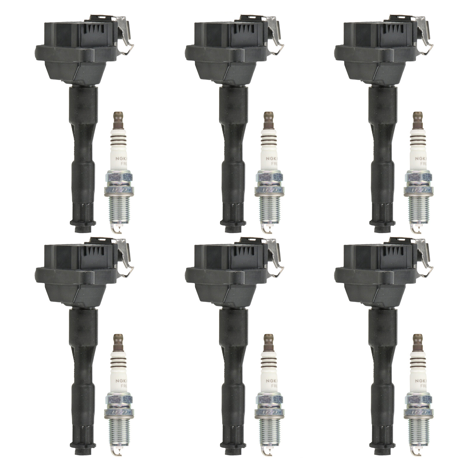 Bosch 6 Ignition Coil NGK 6 Ruthenium HX Spark Plug Kit For A6 Quattro E39 V6 L6