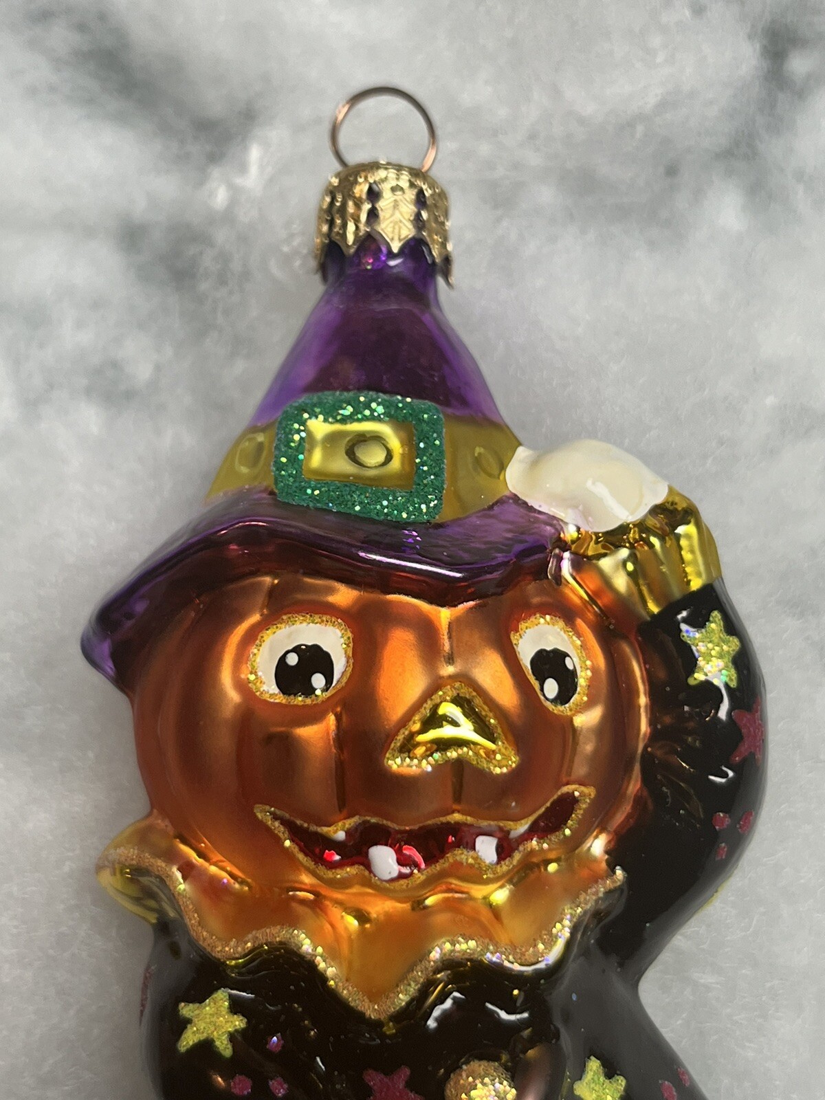 Christopher Radko "Sweeps McBroom" Pumpkin With Black Cat Halloween
