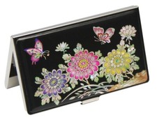 Mother of pearl Pocket Business Card ID Card Holder Credit Box Case Wallet Gift