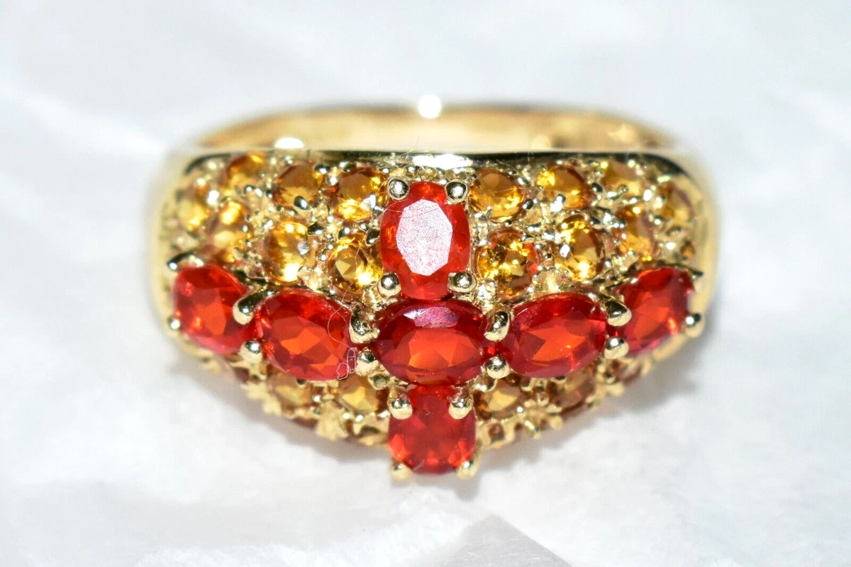 Mexican fire opal ring best sale 14k