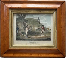 J. Wheble - antique framed engraving print "Something like it" 1806