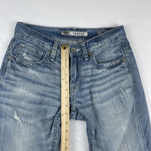 BKE Buckle Jeans Men's Sz. 28S* Blue Carter Bootcut Ripped Distressed Denim - Picture 8 of 14