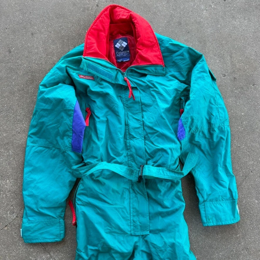 columbia ski suit one piece snowsuit snow bib vtg bugaboo 80s 90s 