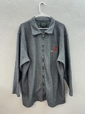 VTG Womens Scandia Woods Jacket Size 2XL Gray Cardinal Embordered Zip Up Fleece 