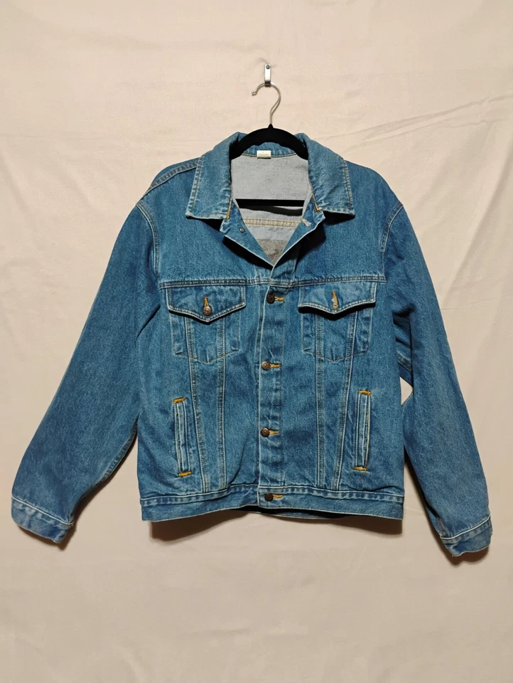 Chaqueta de mezclilla para hombre de la Fuerza Aérea grande sello prensado camionero punk grunge USAF Foto 3 de 4