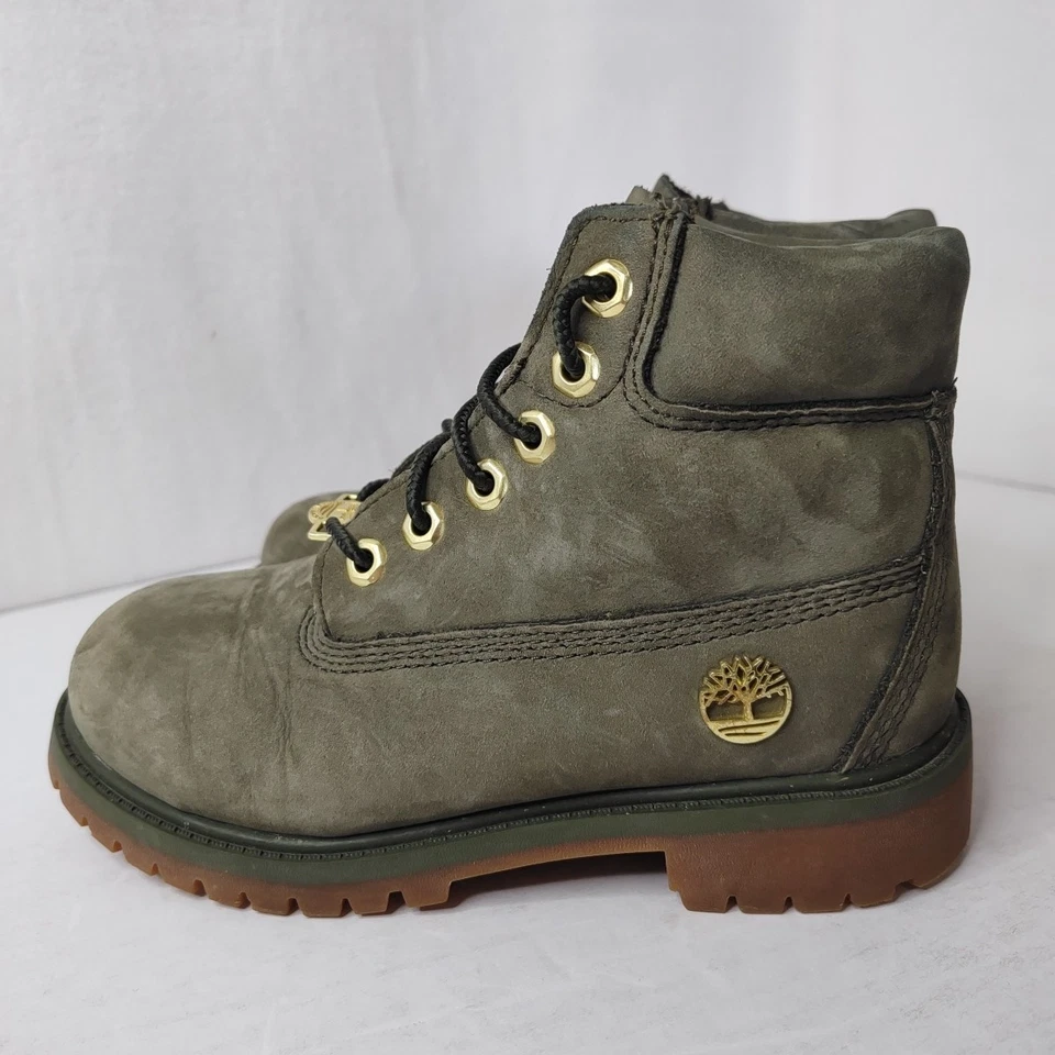 Timberland Green Suede Boots - Boys Size 13.5 - Image 2 of 4