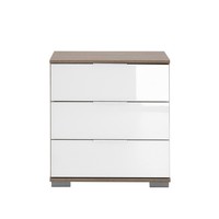Nachttisch Nachtschrank Nachtkonsole Hoch Boxspringbett Eiche Glasfront Weiß