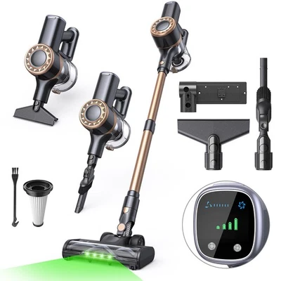 LUBLUELU 45000Pa Akku-Staubsauger Kabellos Beutellos bis zu 45min. Handstaubsauger HEPA