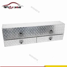 72"x21"x13.5" Aluminum Stripes Plated Contractor Topsider Tool Box w/ T-Handle