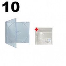 10 SLIM Clear CD Jewel Cases 100 OPP Bags