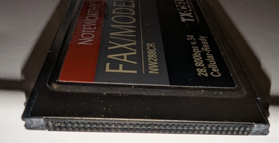 Noteworthy Data Fax Modem NW288CR PCMCIA 28,800/14,400 v.3.4 - Image 2 of 2