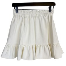 LoveShackFancy Barton Ruffled Mini skirt in Antique White - S