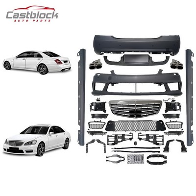 For 2007-2013 S500 W221 Upgrade S65 AMG Style Bumper Body Kit+Side
