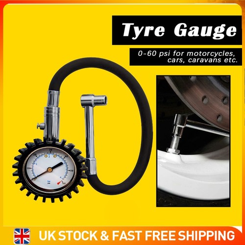 Tyre Pressure Gauge 60 PSI 4 Bar ANSI B40.1 Accurate Dial for Car Bike Truck 1PC