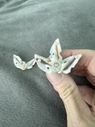 Vintage 1950s Seashell Orchid Clip On Earrings Faux Pearl Rhinestone — photo 3