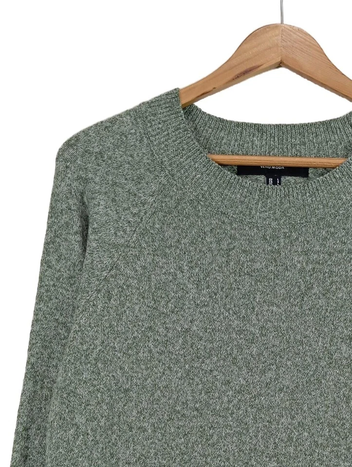 VERO MODA Sudadera de punto fino Mujeres Jersey Talla EU 40 verde look casual - Imagen 3 de 4