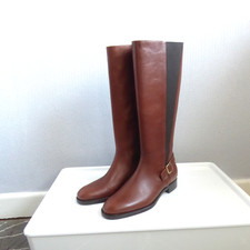 Hobbs Tan brown Leather Tall knee high Buckle Boot UK5 New RRP £289 (Cost £219)