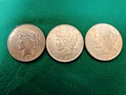 3 Peace Silver Dollars, 2 each 1923's, 1- 1922
