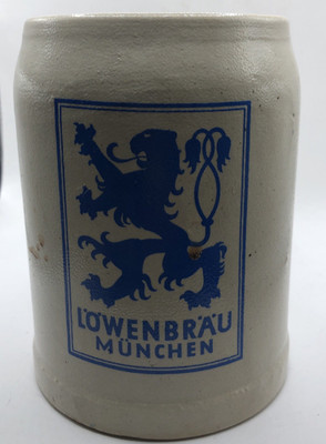 Vintage Hand Made Lowenbrau Stoneware German Beer Stein Mug 0.5L 