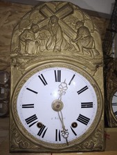 ANCIEN MECANISME MOUVEMENT HORLOGE COMTOISE  PENDULE A CLOCHE 19ème