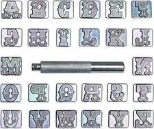 27 Pcs 3/4″ 19Mm A-Z Alphabet Letters and Pattern Stamping Punch Tools Set for L
