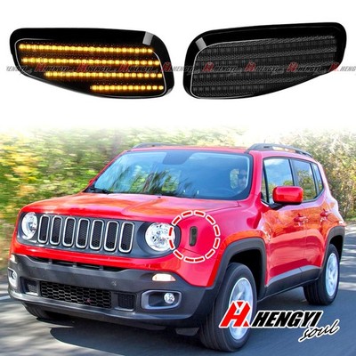 Side Turn Signal Indicator Turn Signal Light Black Fits Jeep Renegade 2015-22