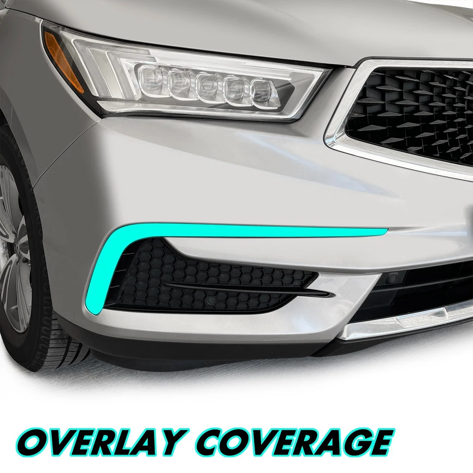 Vinilo oscurecido de eliminación de cromo para parachoques delantero Acura MDX 2017-20 moldura de ventilación lateral Foto 2 de 4