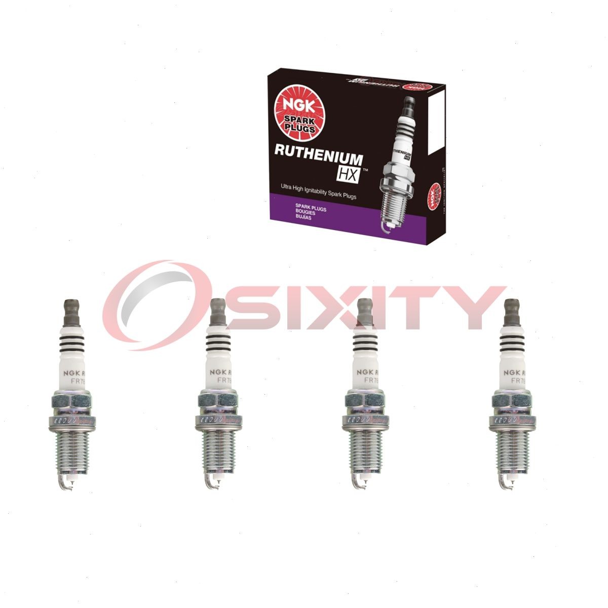 4 pcs NGK Ruthenium HX Spark Plugs for 2006-2013 Volkswagen Jetta 2.0L L4 - rh