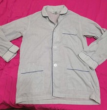 Christian Dior Monsieur Vintage Pajama Top Blue Slwhite Men's L Windowpane